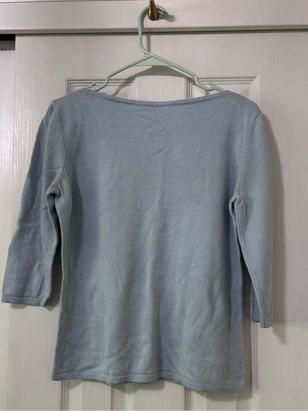 Saks Fifth Avenue Light Blue Silk-Cashmere Knit Top